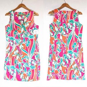 ANNE KLEIN multi-colored sleeveless sheath dress